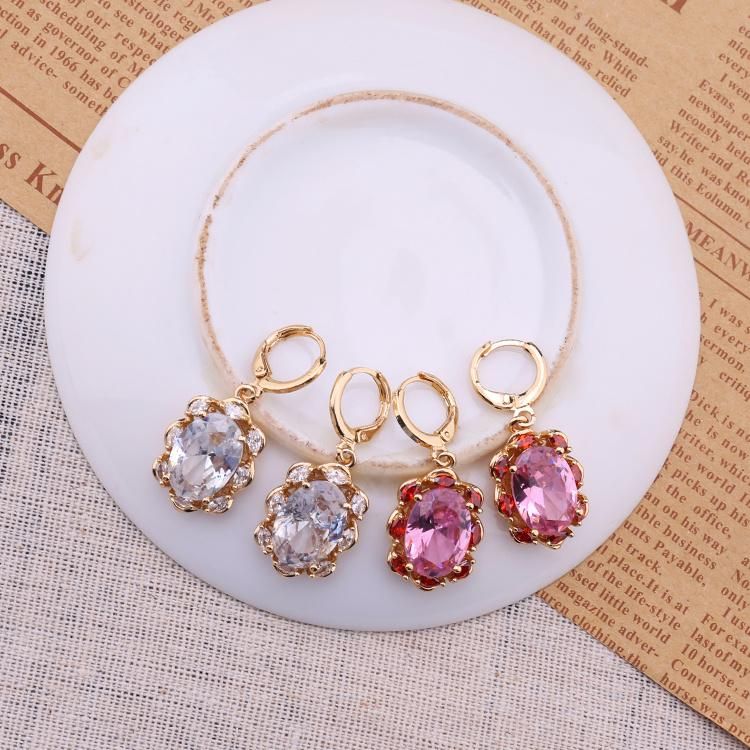 Online Store Wholesale Gold Plated Crystal Drop Earrings for Women