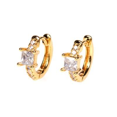 Amazon New 18K Gold Austrian Rhinestone CZ Crystal Clip Hoop Earrings