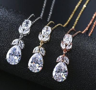 Wedding Pearl CZ Jewelry Set, Bridal Pearl CZ Necklace Jewelry Set, Bridesmaid Jewelry