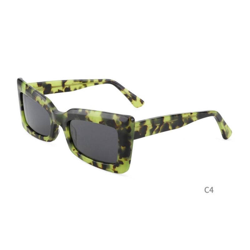 Us Style Rectangle Acetate Polarized Sunglass for Women Shade Sunglass