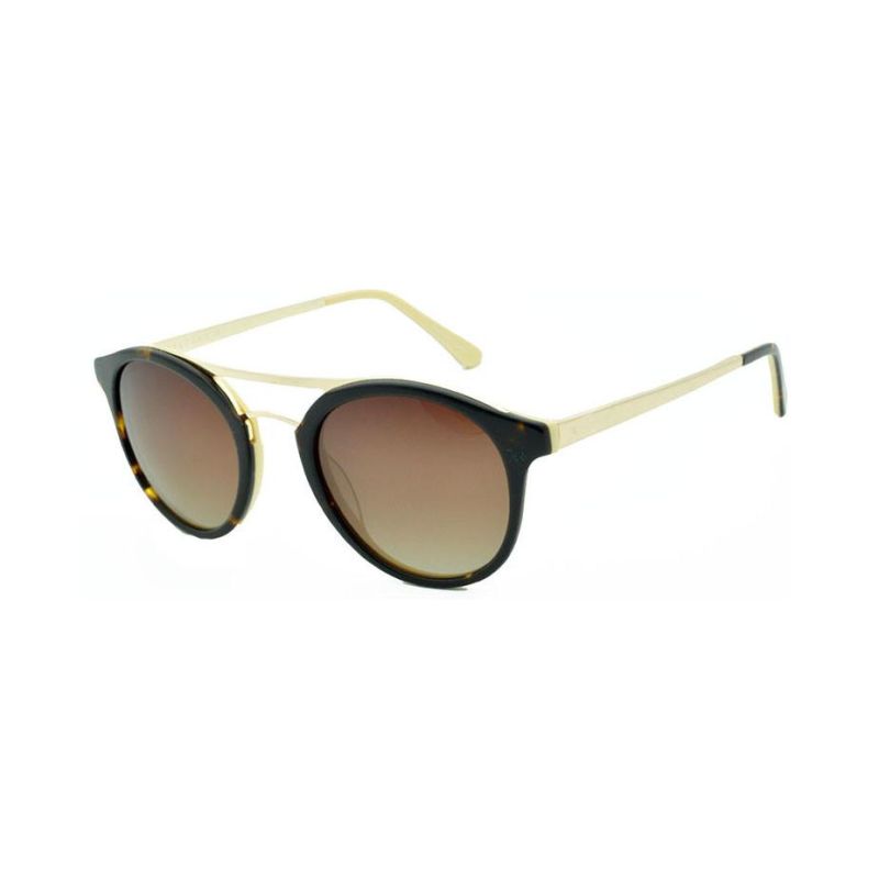 2017 Designed Round Shape with Metal Temple Fashion Acetate Sunglasses