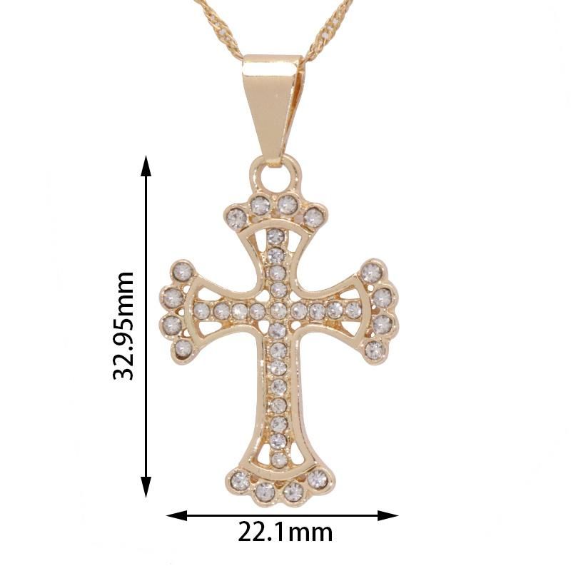 Wholesale High Quality Zircon Cross Pendant Jewelry Necklace