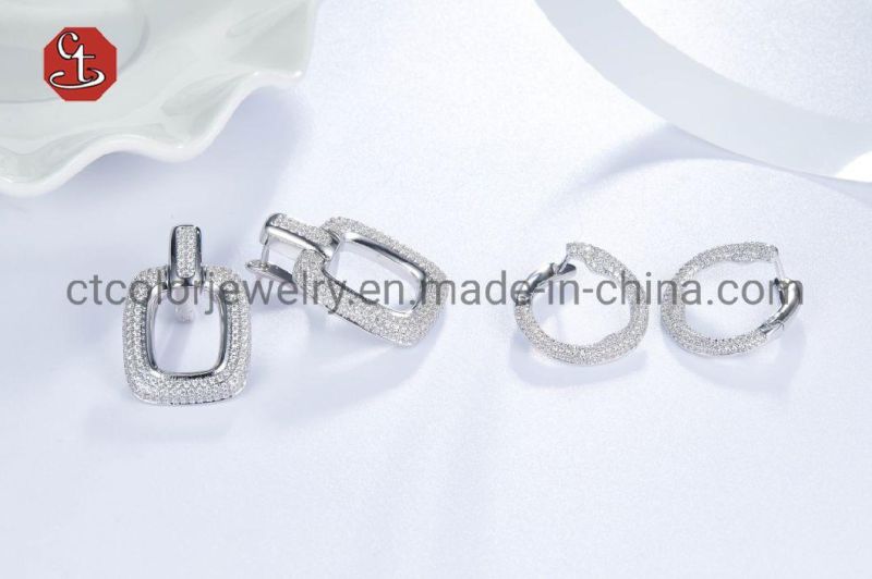 Accessories Fashion Jewelry 925 Sterling Silver Zircon Stud Earring
