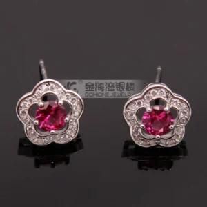 Cute Korean Fashion Flower Silver Earring