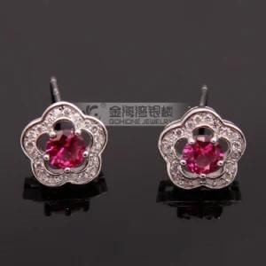 Cute Korean Fashion Flower Silver Earring