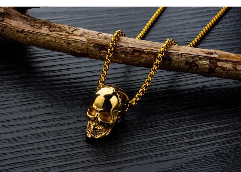 Skull Necklace for Men Stainless Steel Skull Pendant Fashion Jewelry