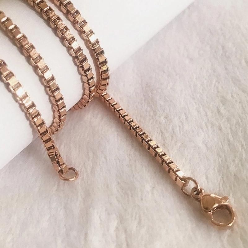 18K Gold Filled 2mm Box Chain for Wholesale Necklace Dainty Jewelry Making Supplies