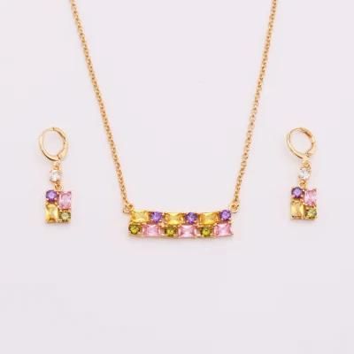 Costume Wholesale Fashion Imitation Gold Silver Stainless Steel Charm Earring Sets Pendant Necklace Jewelry
