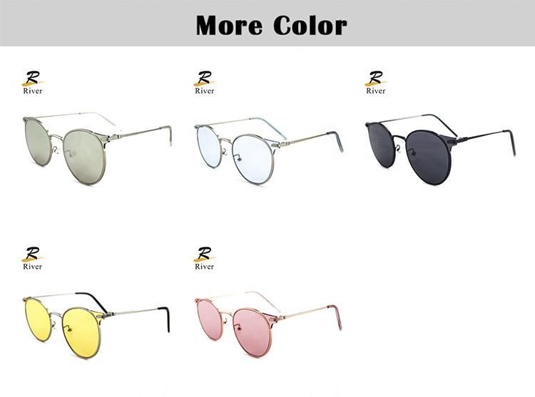 Vintage Round Metal Frames Women Wholesale Sunglasses