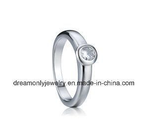 Fashion Jewelry Rhodium Plated Ring Finer Ring Jewelry Engagement Diamond Ring