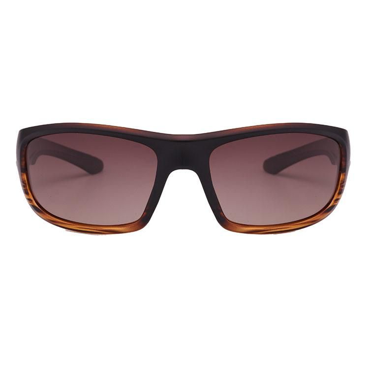 2019 Classical Black to Brown Stripe Sports Sunglasses
