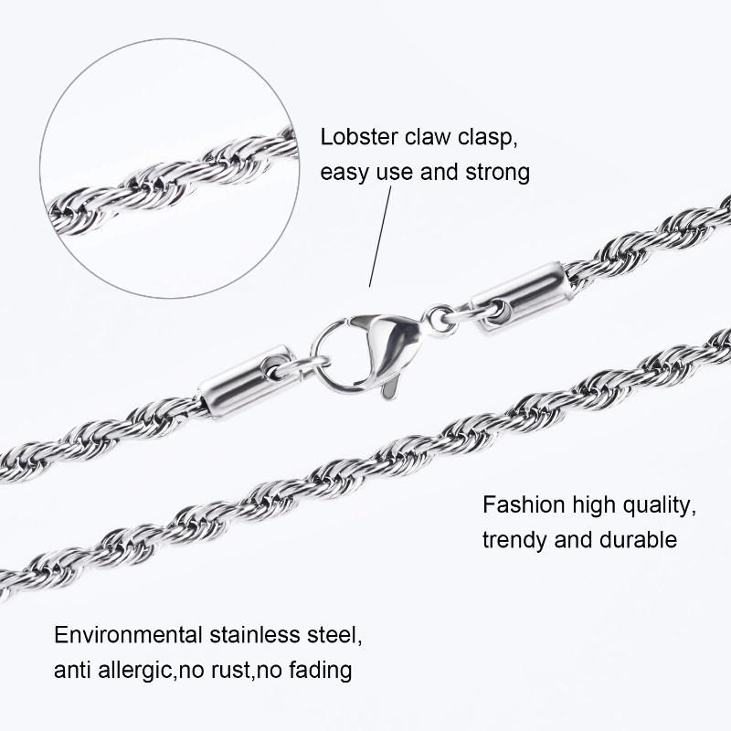 Stainless Steel Jewelry Rope Chain Jewelry for Necklace Bracelet Anklet Making with Clasp