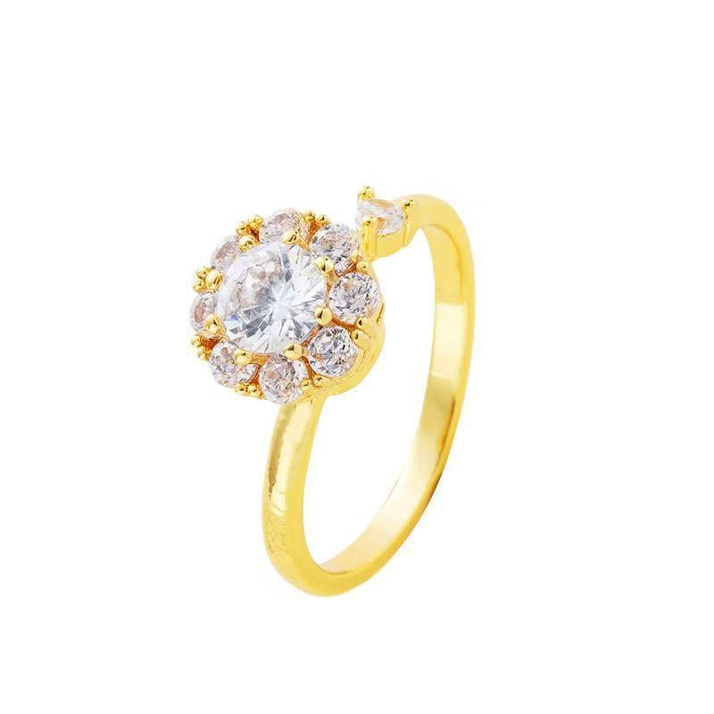 Fashion Diamond Rotary Open Index Finger Ring