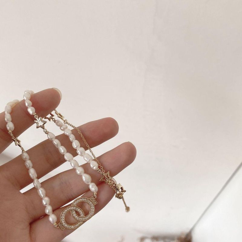 Fashion Cold Wind Pearl Splicing Collarbone Necklace Jewelry