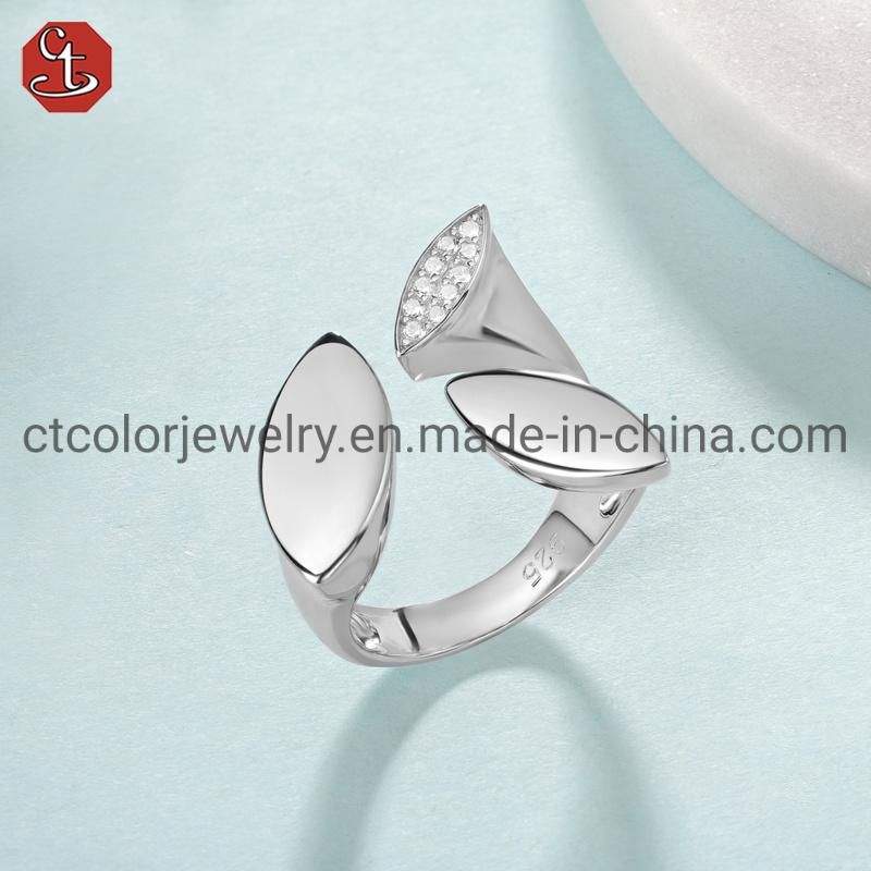 Fashion Opening Adjustable Design Ring and Silver Earring Jewelry Set