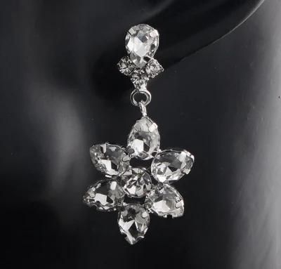Silver Fashion Crystal Earring. Bridal Crystal Earring
