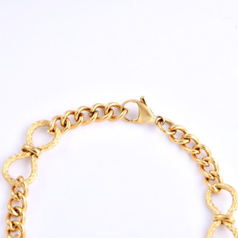 Gold Plated Chain & Link Bracelet Stainless Steel Bracelet Charm Wristband Bangles Party Jewelry