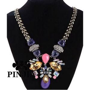 Rhinestone Beaded Flower Cluster Bib Statement Fashion Jewelry Necklace