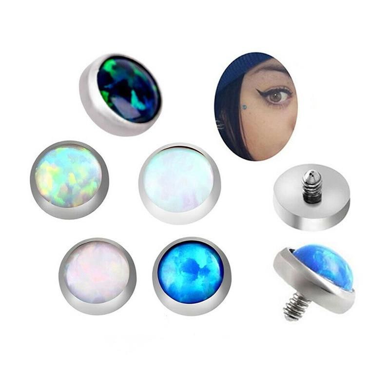 Titaniumg23 Dermal Anchor Opal Tops 3mm 4mm 5mm Body Piercing Jewelry