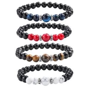 Colorful Crystal Stretch Bead Bracelet Chakra Yoga Tiger Eye Beads Bangle