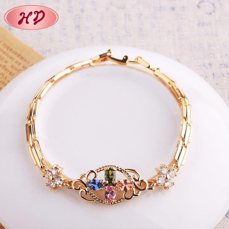 Women Zircon Jewelry New Fashion 18K Gold Bracelet