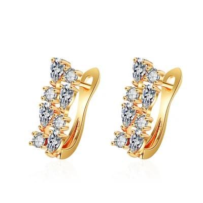 2020 New Fashion Style Rainbow Colorful Huggie Hoop Gold Earrings for Women