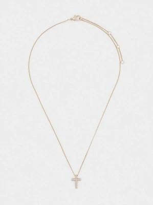Wholesale Elegant Jewelry Short Cross Necklace with Cubic Zirconia