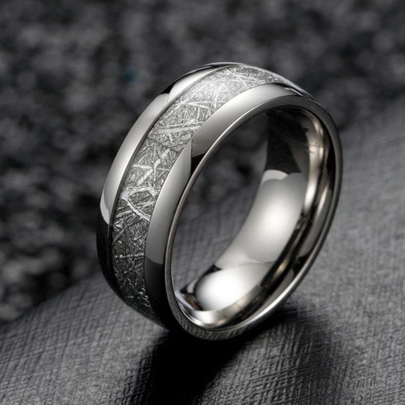 Jewelry Ice Silk Foil Men′s Ring IP Blue Fashion Ring Titanium Steel Ring Accessories Factory Wholesale SSR2274b2