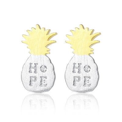 Fashion Jewelry Earrings Silver Pineapple Piercing Accessories Ear Studs