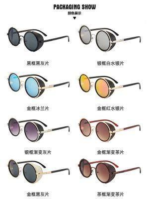 Retro Sunglasses Punk Style Good Price Metal Frame Multi Color PC Lens Wholesale Round Shape Sunglasses Factory Price