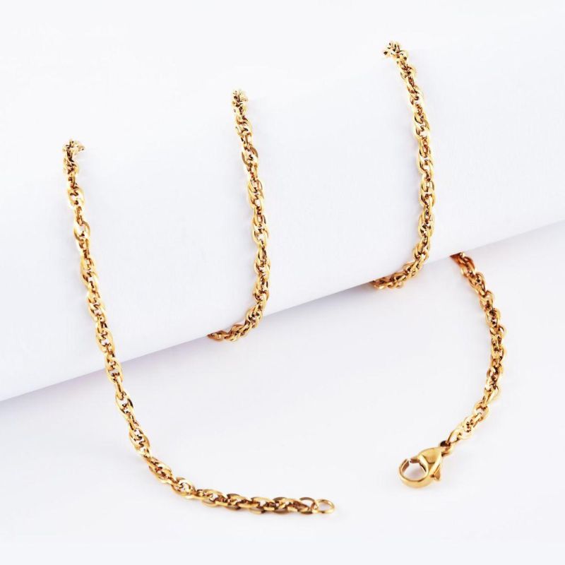Factory Supplier 18K Rose Gold Plated Stainless Steel Anklet Bracelet Fashion Women Gift Imitation Jewelry Necklace