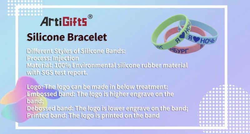 Promotional Silicon Bracelet with Logo for Gift