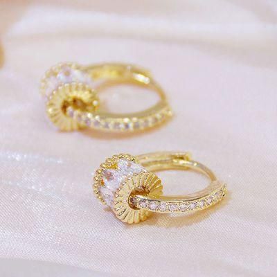 18K Gold Plating Jewelry Detachable Two Way Wearing Earrings