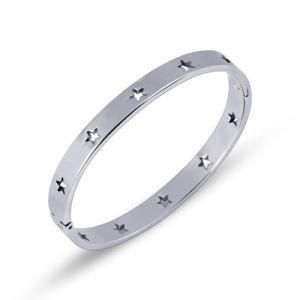 Fashion Jewelry Pentagram Hollow Stainless Steel Popular Buckle 14K Bangle Bracelet