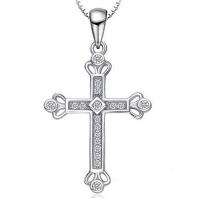 925 Sterling Silver Jewelry Crown Cross Heart Cubic Zirconia Pendant Fashion Jewelry Wholesale