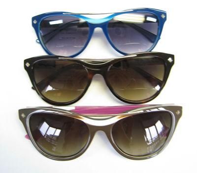 New Design Top Bar Engrave Cat Eye Special Acetate Sunglasses