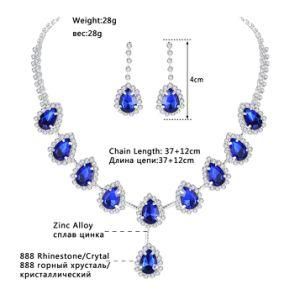 Blue Teardrop African Beadscrystal Wedding Bridal Jewelry Set