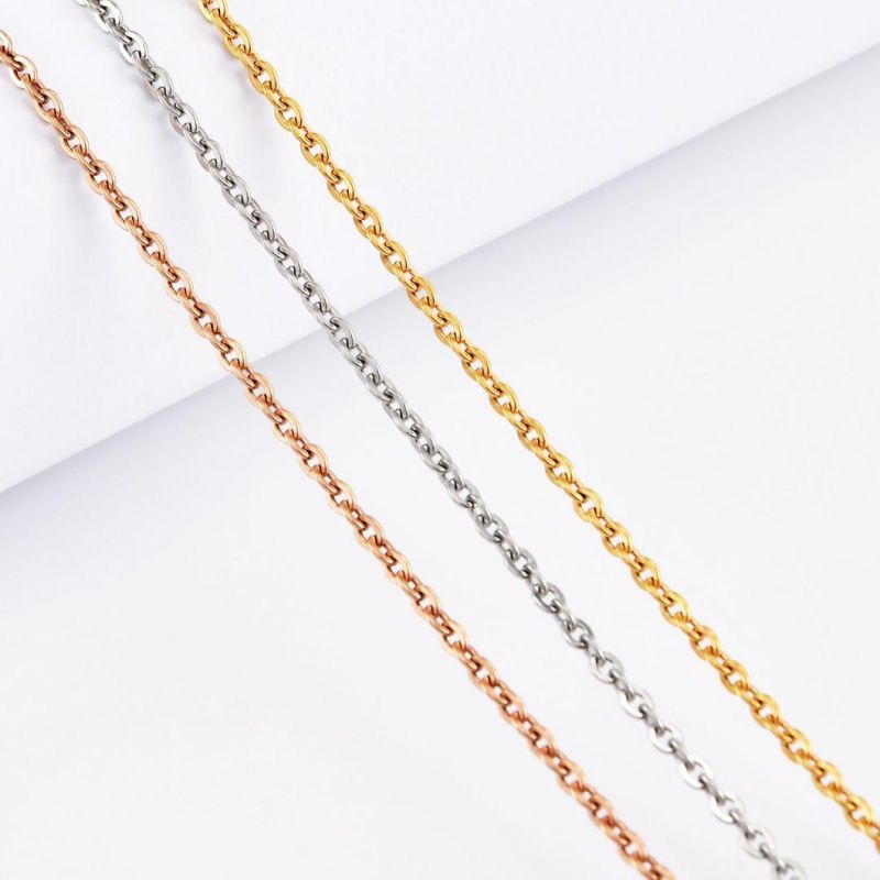 Customization Popular Fashion Stainless Steel Flat Cable Chain Necklace Bracelet Fashion Jewelry Design