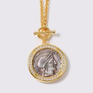 Ancient Coins European and American Style Goddess of Luck Necklace Fashion Luxury Ladies Jewelry Factory Wholesale