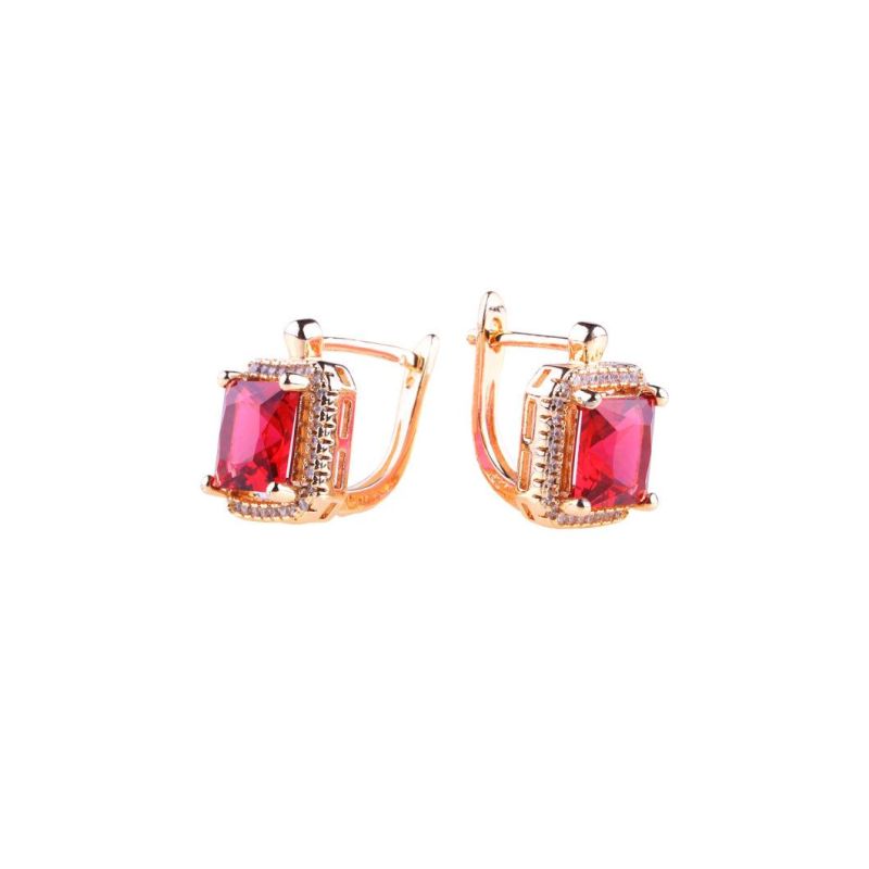 Simple Luxury Fashion Jewellery Youth Female 18K Rose Gold Plated Crystal Earring for Female