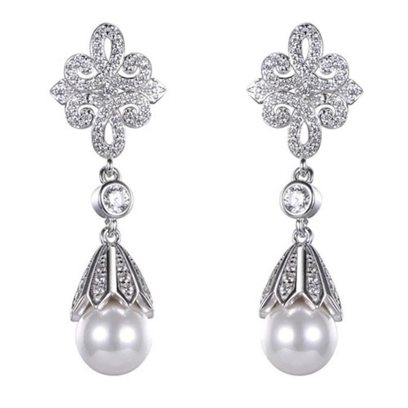 Fashion Jewelry Silver Pearl Earring