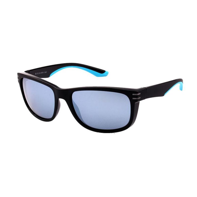2017 Classical Black Fashion Sports Sunglasses with Blue Rubber