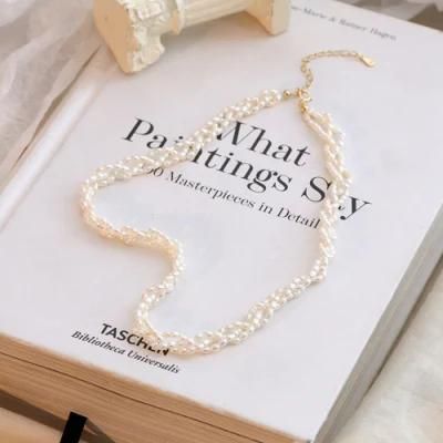Wish Dropshipping 925 Sterling Silver Pure Multilayer Long Layered Pearl Necklace
