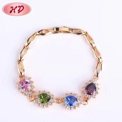 Wholesale 2020 Fashion Designs 18K Gold Plated Cubic Zircon Bracelet for Women Jewelry