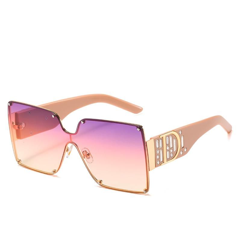 2020 No MOQ Oversize Metal Square Sunglasses