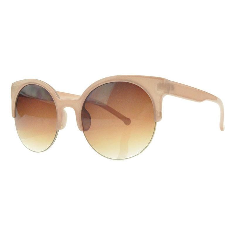 2017 Cat Eye Half Frame Round Lens Fashion Sunglasses