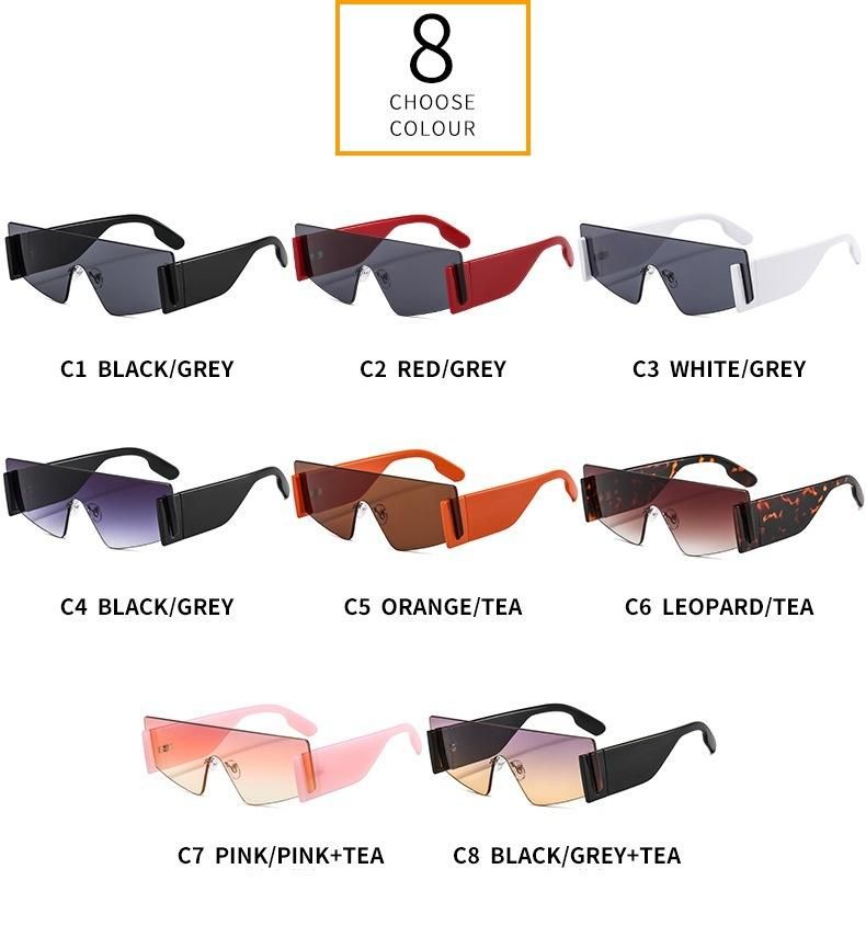2022 Square Glasses Personalized Cat Eyes Colorful Sunglasses Trend Versatile Sunglasses UV400