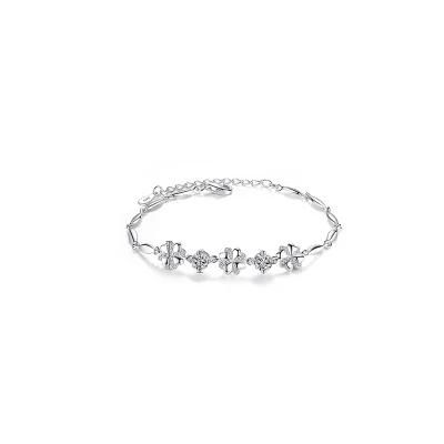 Gift Fashion Bangle Jewelry Zircon Flower Charm Bracelet