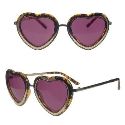 Heart Shape Mixed Material Sunglasses