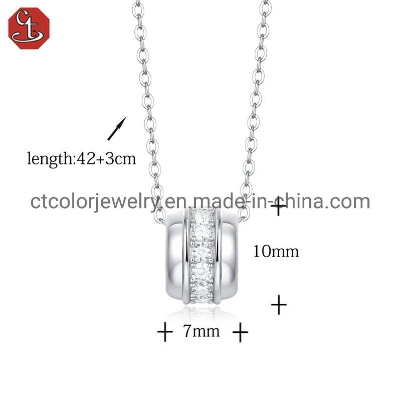 Fashion Jewelry Moissanite Diamond Pendant Silver Necklace Wholesale women fashion jewellery